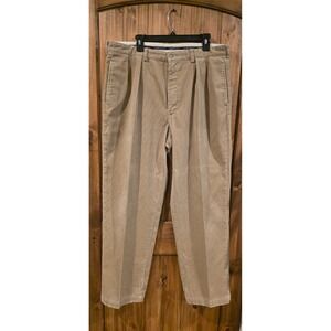 Polo Ralph Lauren Chino Pants Mens 38X32 Beige Corduroy Pleated Slash Pockets